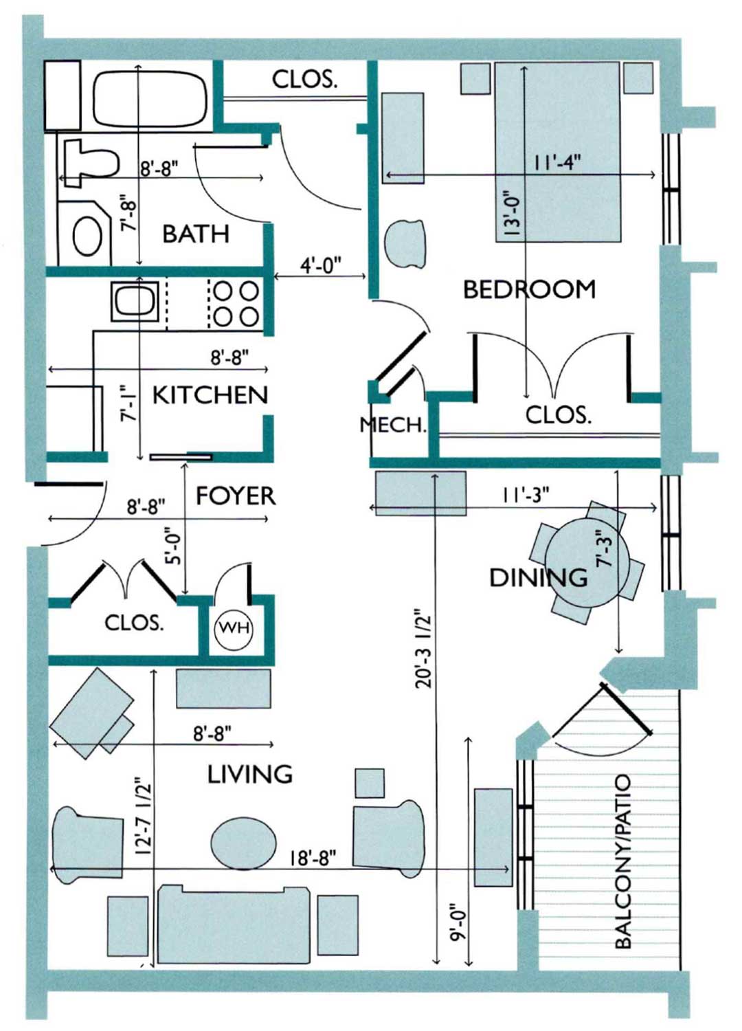 Floor plan of the Franklinia Westlake Apartment