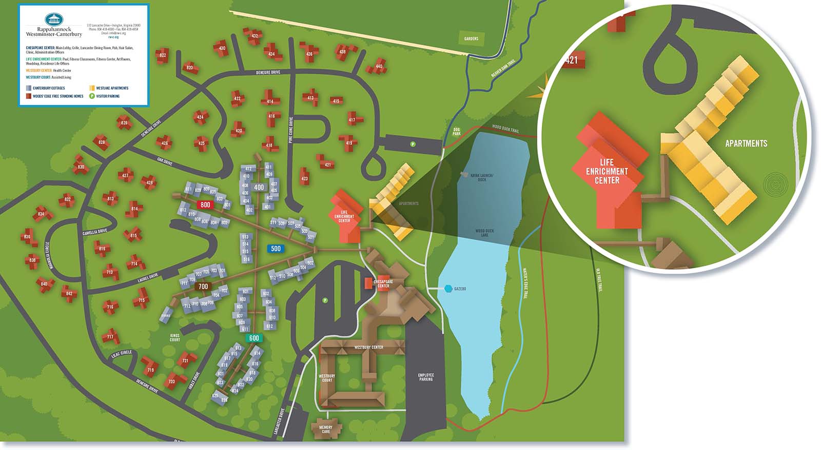 Campus Map Highlighting Apartments