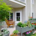 Flower pots on patio