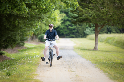 Man riding bike