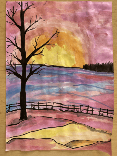 Sunset painting by Chesapeake Art Academy student.