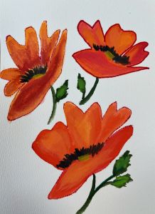 Painting of red flowers