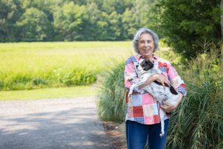 Senior woman with dog