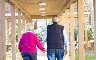 couple walking outside