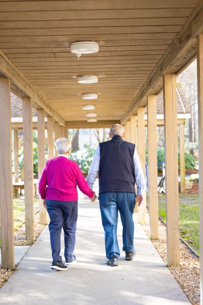 couple walking outside