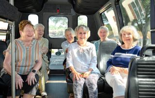 women on bus