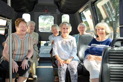 women on bus