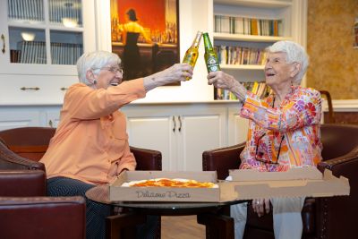 women toasting