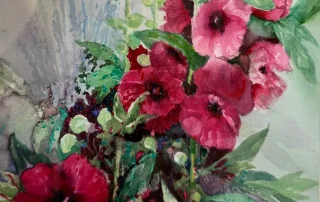 red flower painting