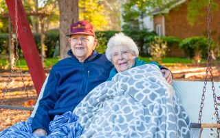 dean and mildred on bench
