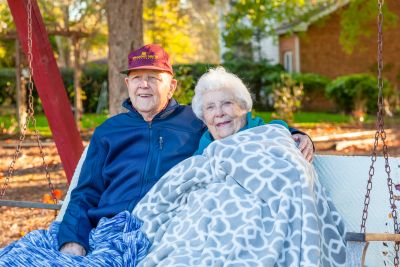 dean and mildred on bench