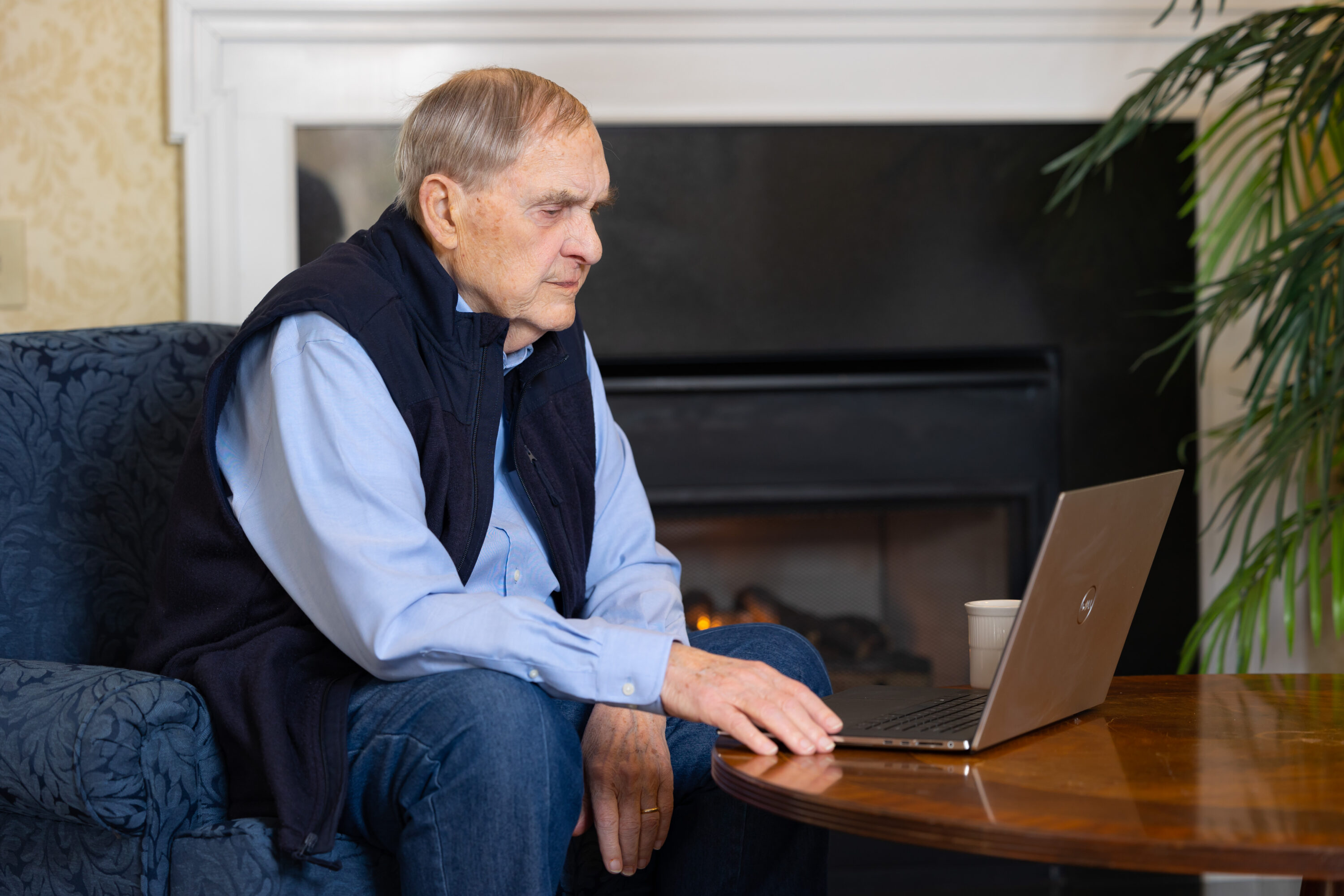 senior man on laptop