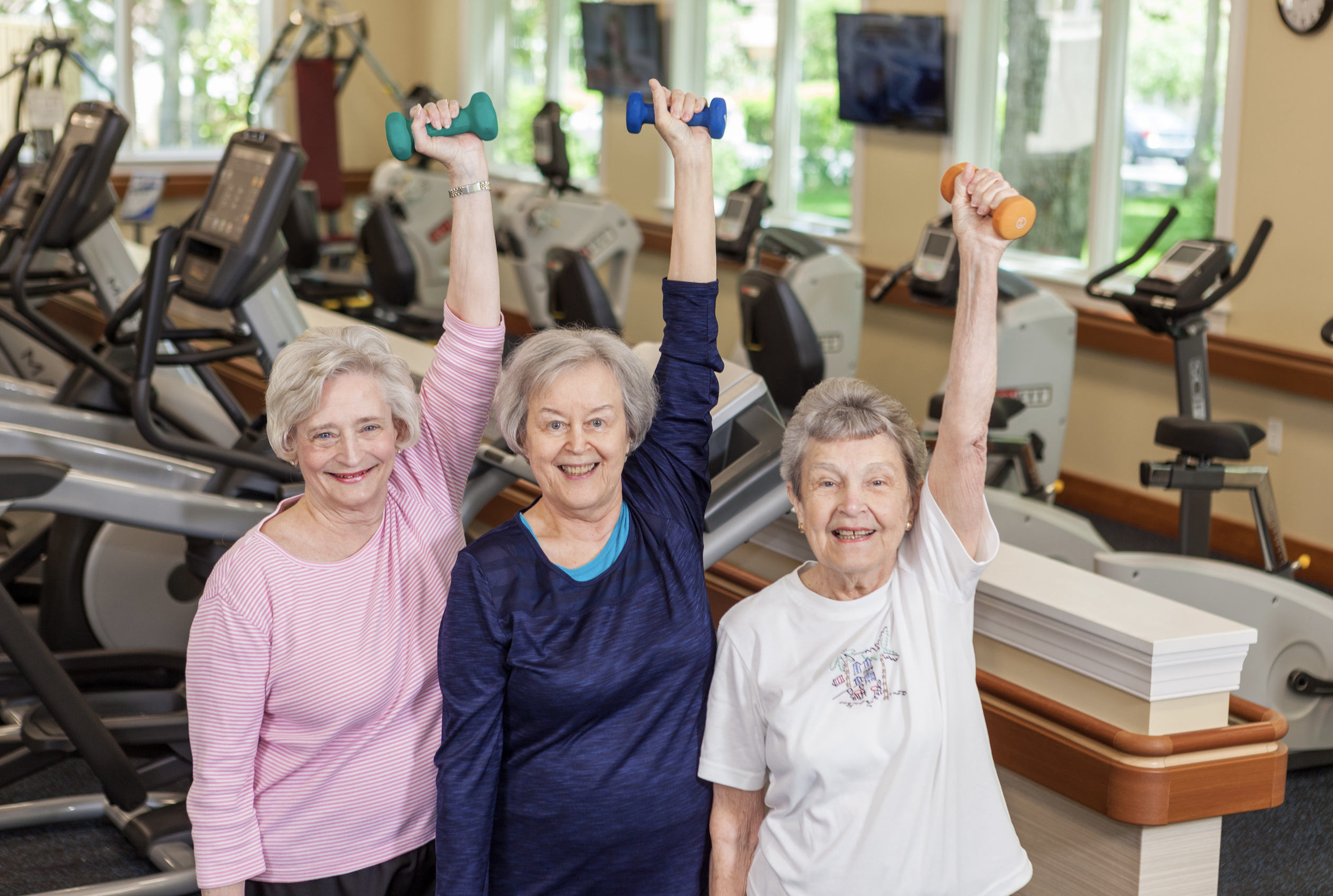 Women lifting weights