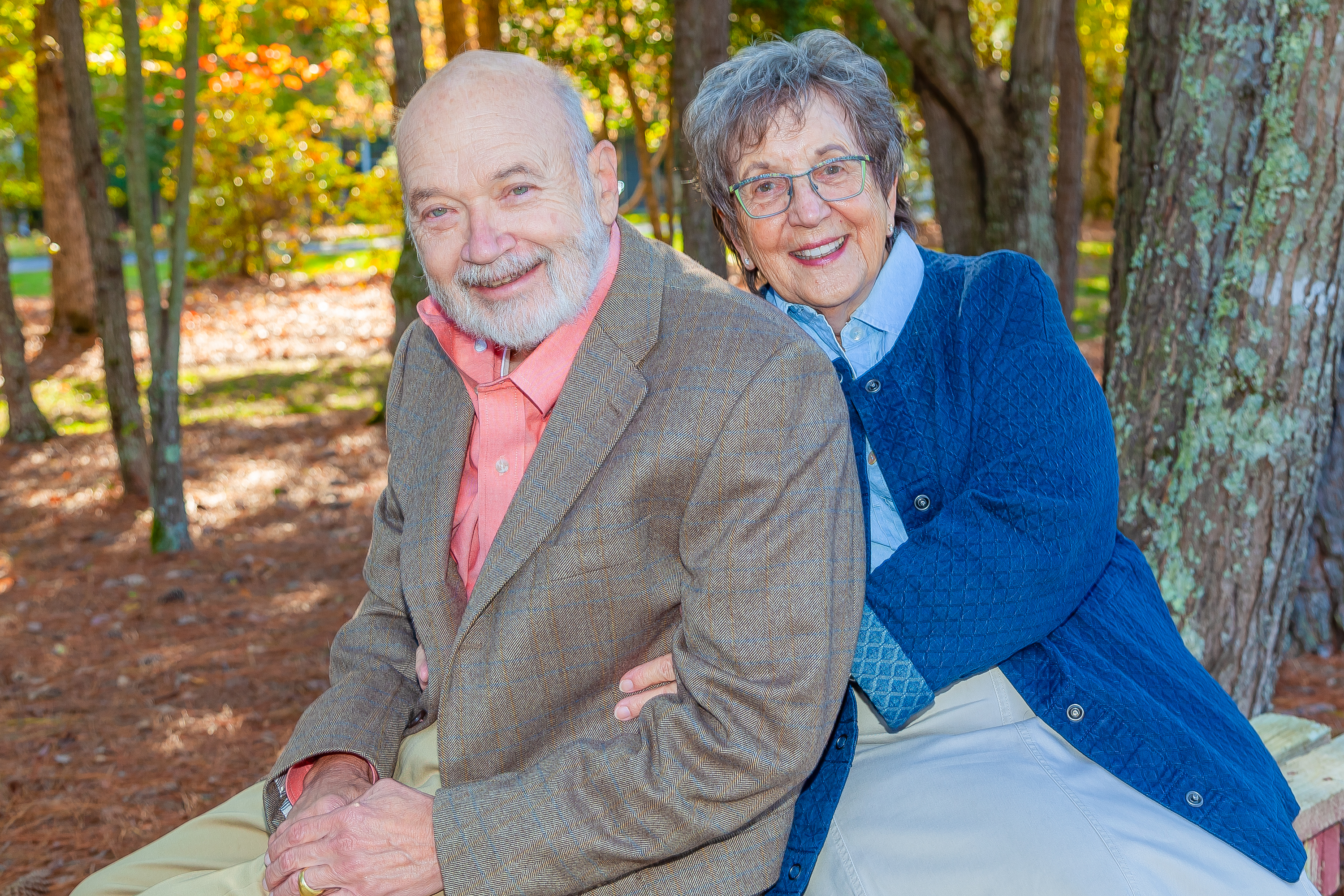 senior couple hugging