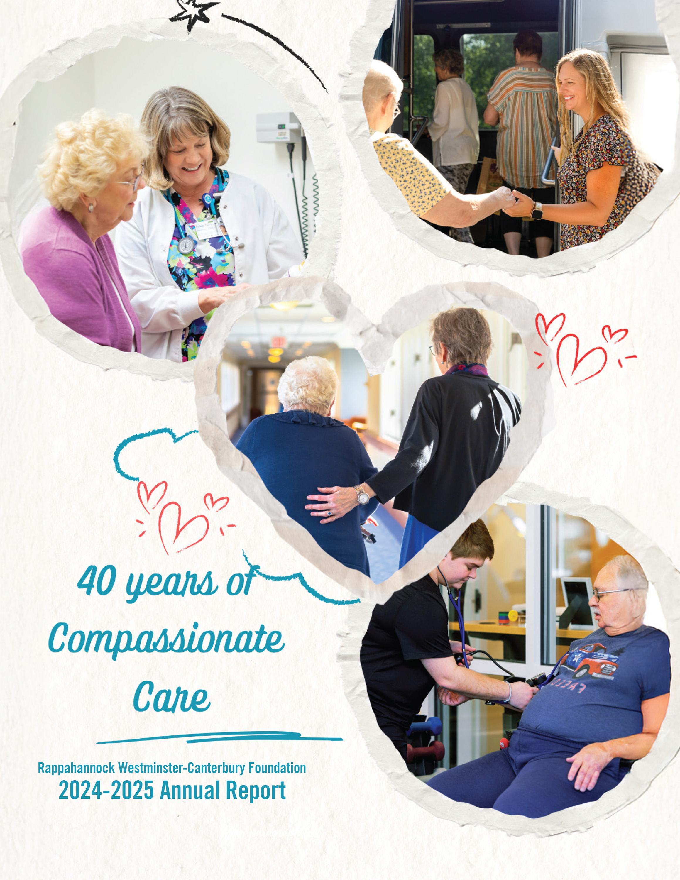 Senior care collage celebrating 40 years compassionate care